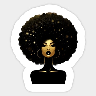 Afrocentric Queen Gold Sticker